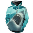 Shark 18126 B1043 3D Pullover Printed Over Unisex Hoodie