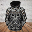 Skull _Samurai Skull A2752 3D Pullover Printed Over Unisex Hoodie