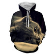 Cute Cat Face Portrait Capturing Image Real Art A3694 3D Pullover Printed Over Unisex Hoodie