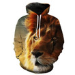 Wild Lion A663 3D Pullover Printed Over Unisex Hoodie