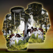Farmer Cow Dairy Art#1042 3D Pullover Printed Over Unisex Hoodie