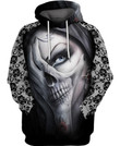 Skull Women Art#390 3D Pullover Printed Over Unisex Hoodie