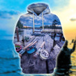 Fishing Art#1118 3D Pullover Printed Over Unisex Hoodie