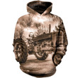 Farmer Crow Tractor Art#2157 3D Pullover Printed Over Unisex Hoodie