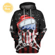 Logger Skull Usa Merry Xmas Art#1356 3D Pullover Printed Over Unisex Hoodie