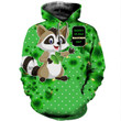 Raccoon Patrick Day 2022019 B1622 3D Pullover Printed Over Unisex Hoodie