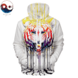 Fading Lion Head Pq 9422 A1367 3D Pullover Printed Over Unisex Hoodie