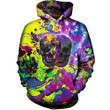 Distorted Skull A1802 3D Pullover Printed Over Unisex Hoodie