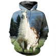 Alpaca 121327 B865 3D Pullover Printed Over Unisex Hoodie
