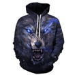 Evil Wolf B3450 3D Pullover Printed Over Unisex Hoodie