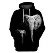 Elephant B470 3D Pullover Printed Over Unisex Hoodie