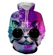 Cat Face Sunglasses Fantastic Galaxy Vibrant Summer A3679 3D Pullover Printed Over Unisex Hoodie