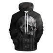Black Ancient Skull Skeleton Face B956 3D Pullover Printed Over Unisex Hoodie
