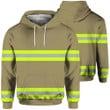 Firefighter Uniform 2 Line A1221 3D Pullover Printed Over Unisex Hoodie