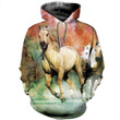 Horse 181208 B1104 3D Pullover Printed Over Unisex Hoodie