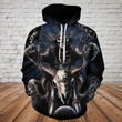 Skull - Riding Skull - 0521 A2822 3D Pullover Printed Over Unisex Hoodie