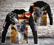 Flag Pit Bull B3763 3D Pullover Printed Over Unisex Hoodie