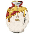Pizza Is Life B829 3D Pullover Printed Over Unisex Hoodie