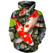 Koi Fish 25121 B1345 3D Pullover Printed Over Unisex Hoodie