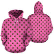 Football Pattern Hot Pink Premium A3307 3D Pullover Printed Over Unisex Hoodie