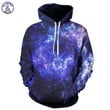 Mr.1991Inc Space Galaxy Hoodies Men/Women 3D Sweatshirts With Hat Print Blue Nebula Autumn Winter Thin Hooded Hoody Tops