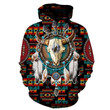 Bison Dreamcatcher Native American Tribe Navy Pattern Hoodie Bt08