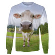 White Cow Pullover Unisex Hoodie Bt13