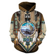 Wofl Dreamcatcher Brown Native American Hoodie Bt08