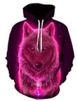 Wolf Pink Neon Pullover Unisex Hoodie Bt06
