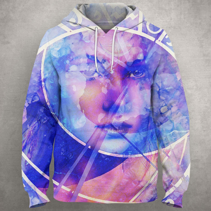 Lady Behind Zodiac Wheel Pq 0018 A1293 3D Pullover Printed Over Unisex Hoodie