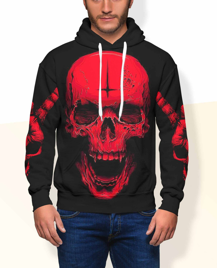 Skull - 04188 A3170 3D Pullover Printed Over Unisex Hoodie