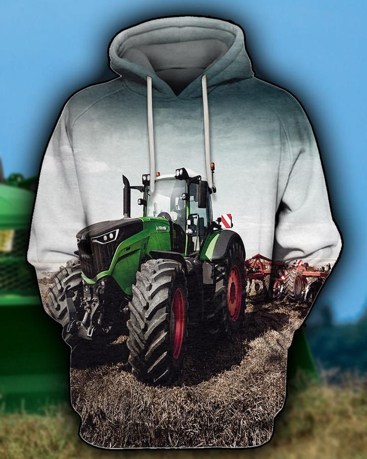 Farmer Tractor Art#651 3D Pullover Printed Over Unisex Hoodie