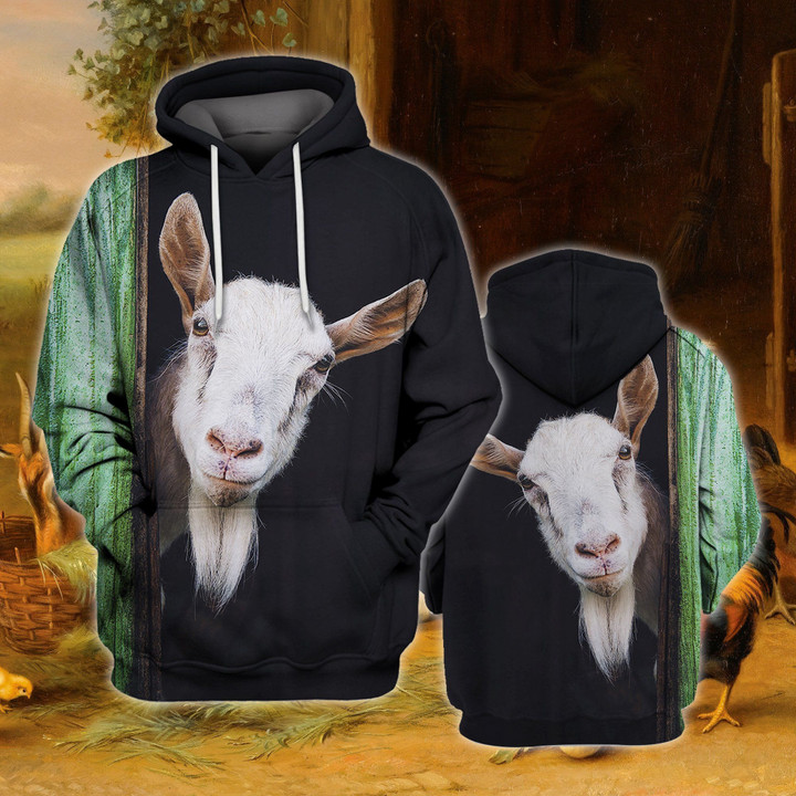 Farmer Goat Shy Art#1009 3D Pullover Printed Over Unisex Hoodie