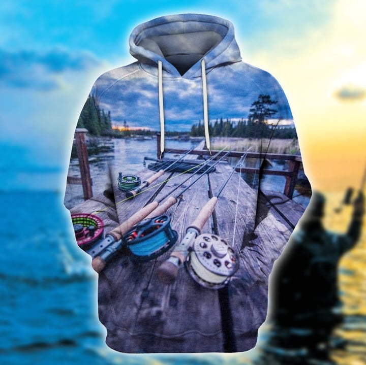 Fishing Art#1118 3D Pullover Printed Over Unisex Hoodie