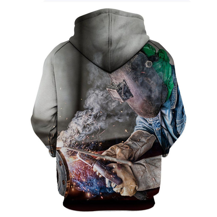 Single Welder Man Art#2184 3D Pullover Printed Over Unisex Hoodie