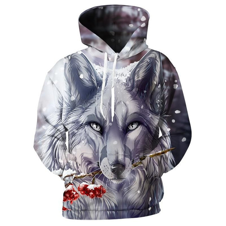 Snow Wolf Sw2 B3755 3D Pullover Printed Over Unisex Hoodie
