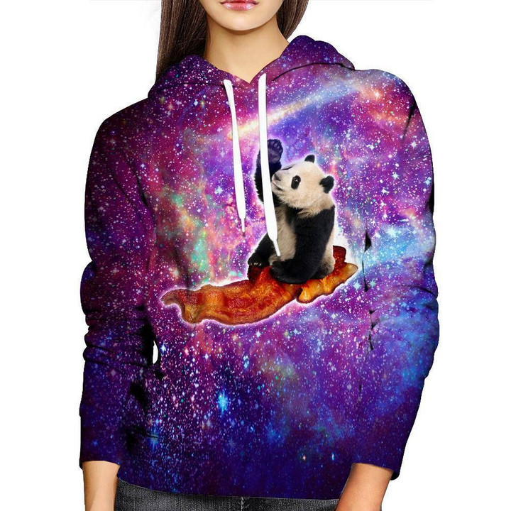 Panda Ufo Bacon Womens A2270 3D Pullover Printed Over Unisex Hoodie