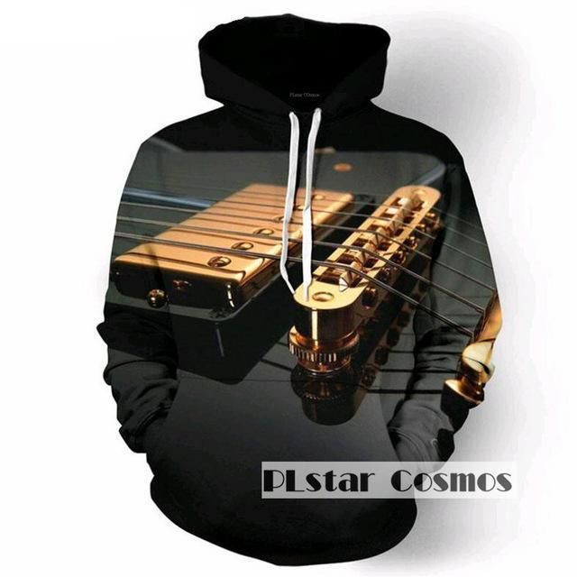 Electric Guitar Strings A795 3D Pullover Printed Over Unisex Hoodie
