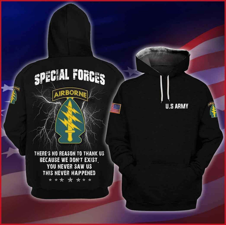 Us Army Special Forces A49 3D Pullover Printed Over Unisex Hoodie