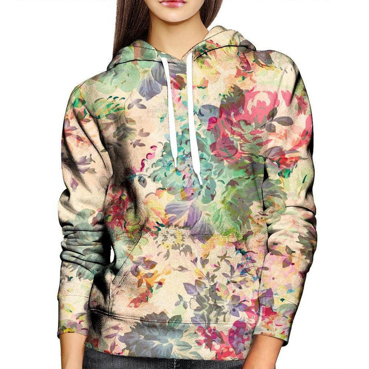 Flower Abstraction Womens A1288 3D Pullover Printed Over Unisex Hoodie