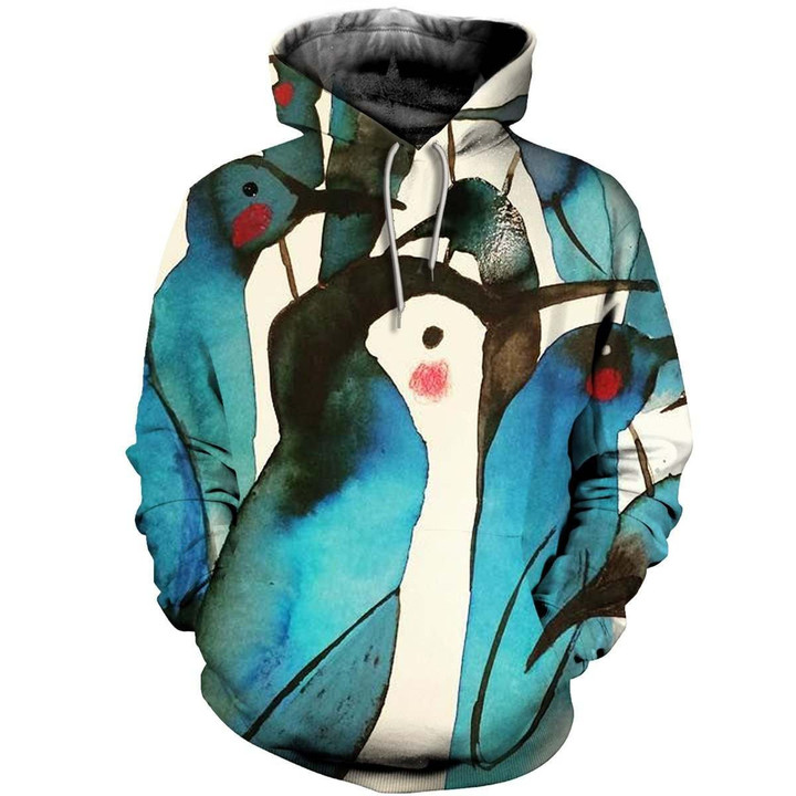 Penguin 151206 B1008 3D Pullover Printed Over Unisex Hoodie