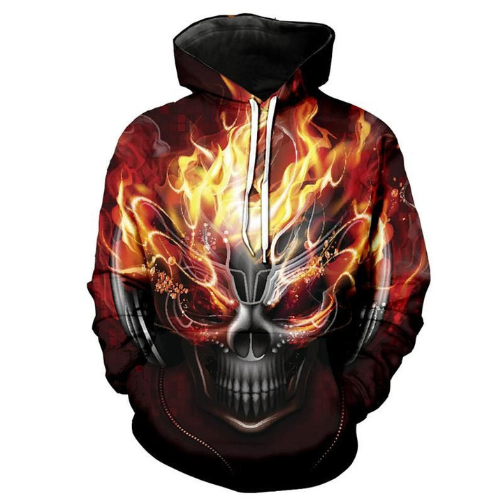 Skull Fashion B3197 3D Pullover Printed Over Unisex Hoodie