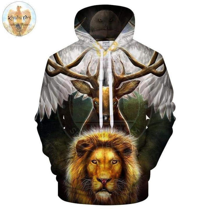 Leaders Of The Earth By Khalia Art A2662 3D Pullover Printed Over Unisex Hoodie