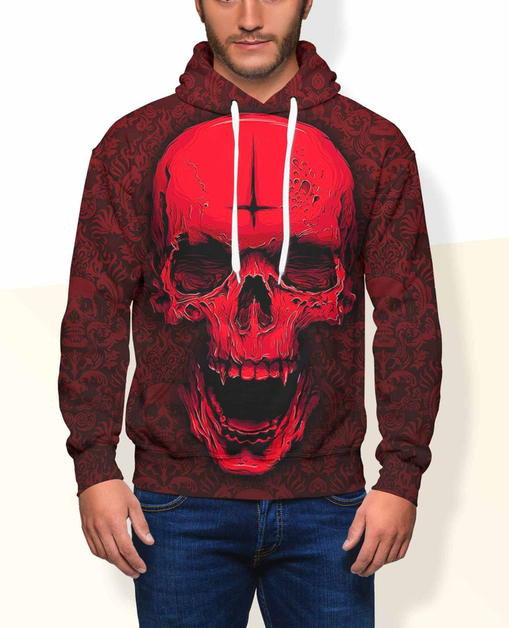 Skull - 04256 A3174 3D Pullover Printed Over Unisex Hoodie