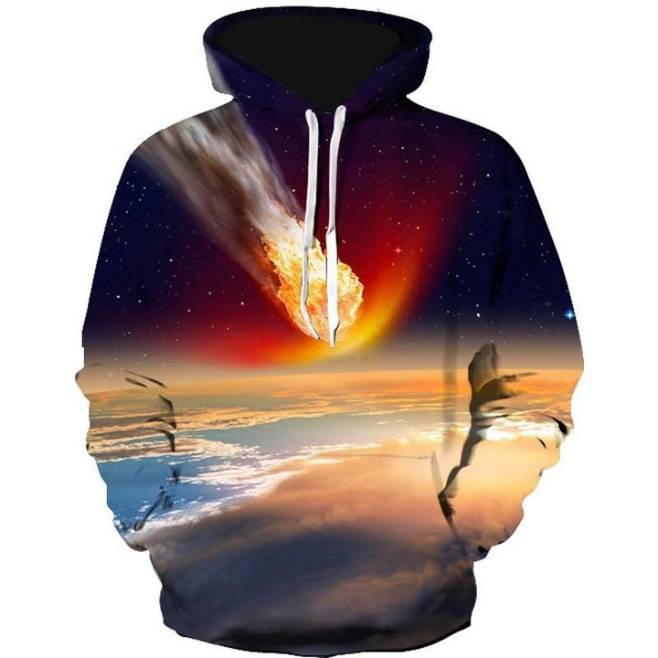 Asteroid A655 3D Pullover Printed Over Unisex Hoodie