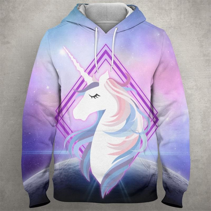 Unicorn 0403 A4357 3D Pullover Printed Over Unisex Hoodie