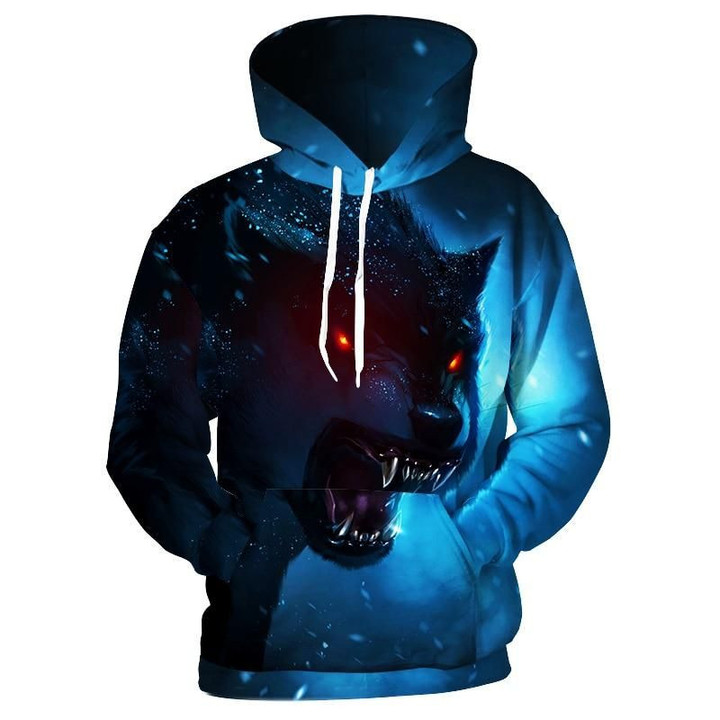 Wolf Tiger Wt2 B3757 3D Pullover Printed Over Unisex Hoodie