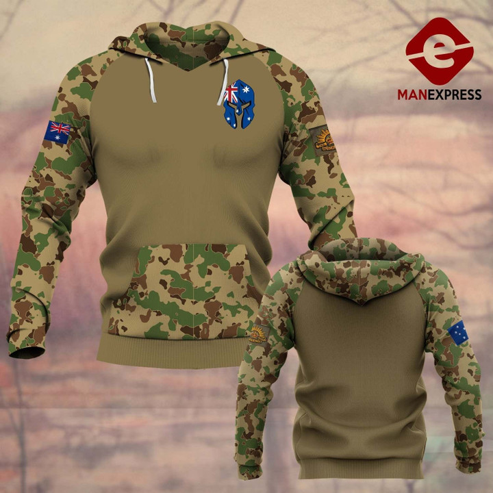 Army Au Spartan B4608 3D Pullover Printed Over Unisex Hoodie