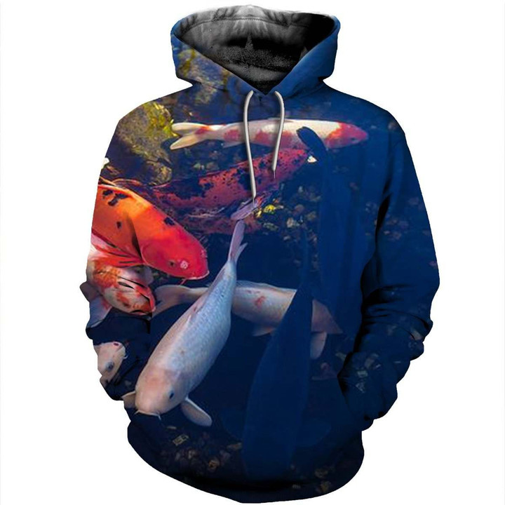 Koi Fish 25125 B1349 3D Pullover Printed Over Unisex Hoodie