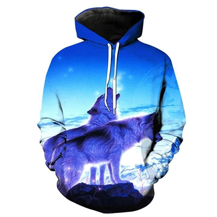 Snow Wolves B3031 3D Pullover Printed Over Unisex Hoodie